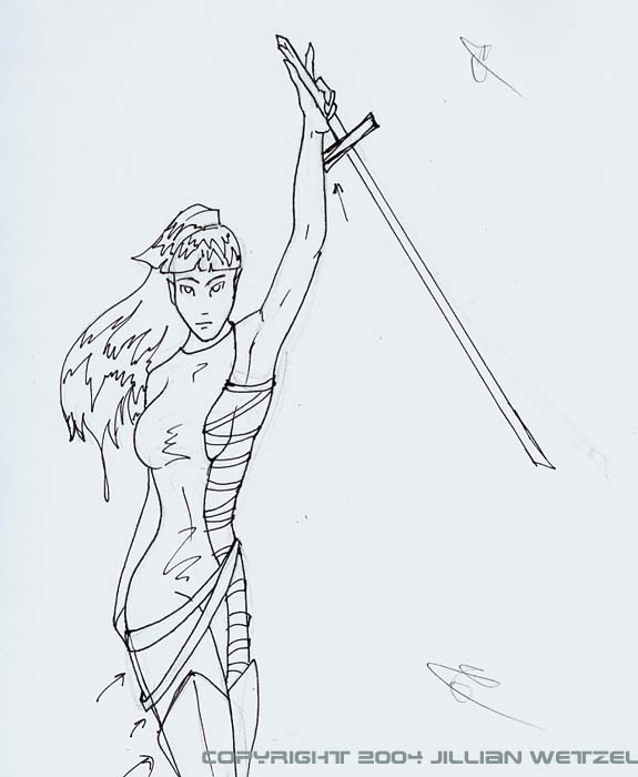 Ninja chick with sword